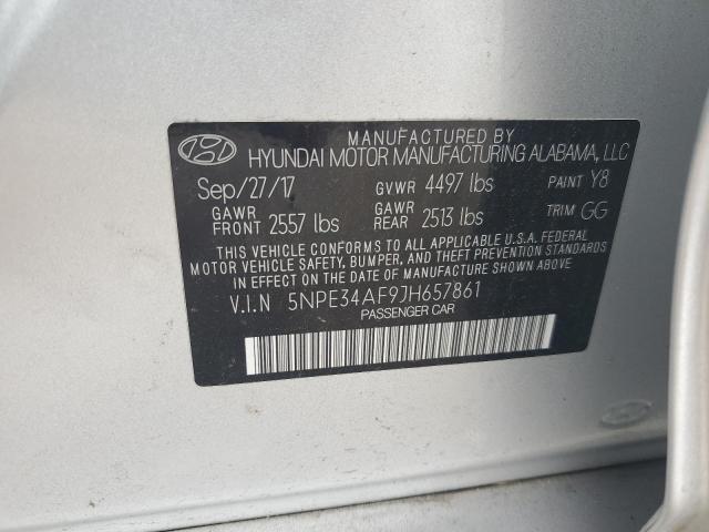 5NPE34AF9JH657861 - 2018 HYUNDAI SONATA SPORT SILVER photo 12