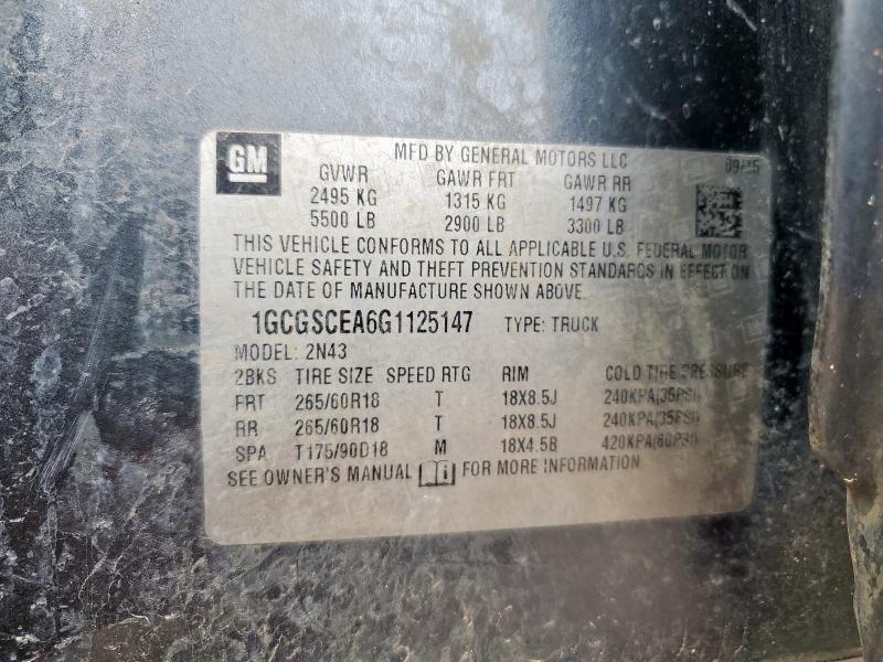 1GCGSCEA6G1125147 - 2016 CHEVROLET COLORADO LT GRAY photo 12