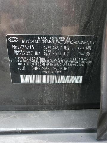 5NPE24AF3GH354361 - 2016 HYUNDAI SONATA SE BROWN photo 12