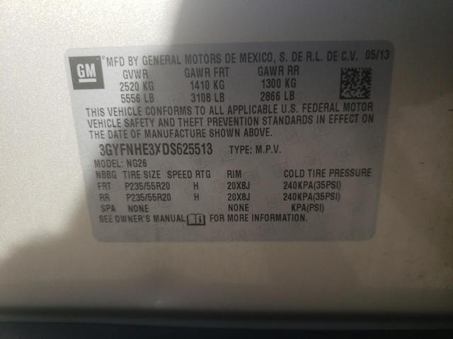 3GYFNHE3XDS625513 - 2013 CADILLAC SRX PERFORMANCE COLLECTION Бежевый фото 13