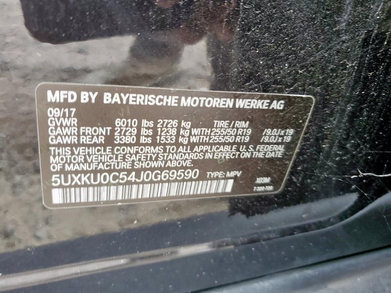 5UXKU0C54J0G69590 - 2018 BMW X6 SDRIVE35I BLACK photo 12