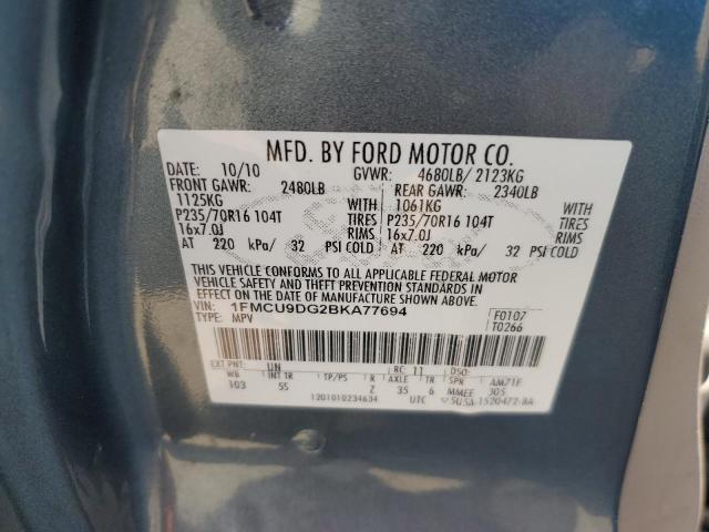 1FMCU9DG2BKA77694 - 2011 FORD ESCAPE XLT BLUE photo 13