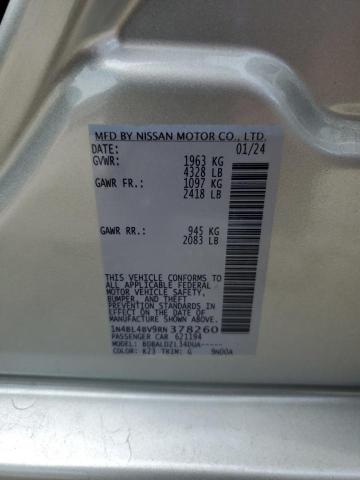 1N4BL4BV9RN378260 - 2024 NISSAN ALTIMA S SILVER photo 12