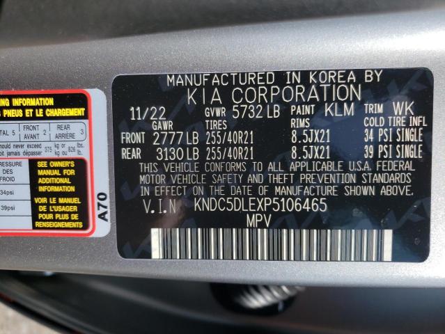 KNDC5DLEXP5106465 - 2023 KIA EV6 GT GRAY photo 13