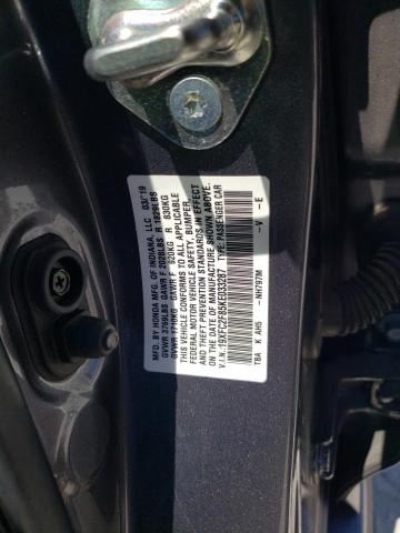 19XFC2F85KE033287 - 2019 HONDA CIVIC SPORT GRAY photo 12