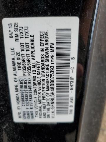 5FNRL5H48DB075393 - 2013 HONDA ODYSSEY EX BLACK photo 14