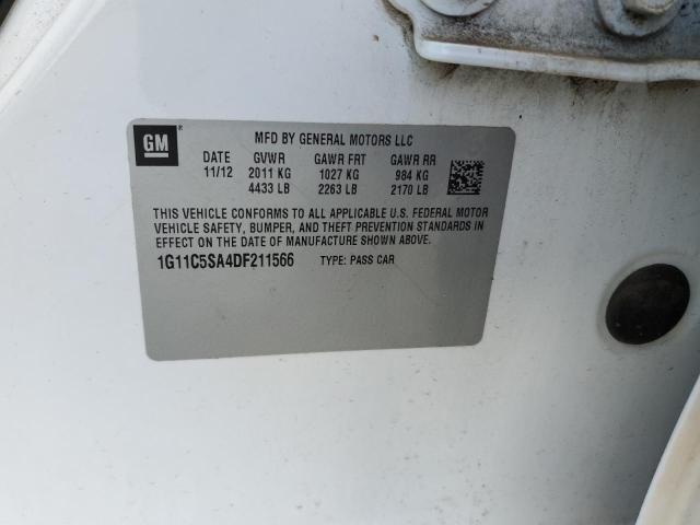 1G11C5SA4DF211566 - 2013 CHEVROLET MALIBU 1LT 白色 照片 12