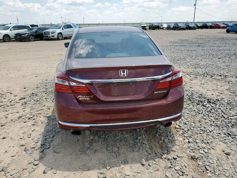 1HGCR2F55HA071011 - 2017 HONDA ACCORD SPORT BURGUNDY photo 6