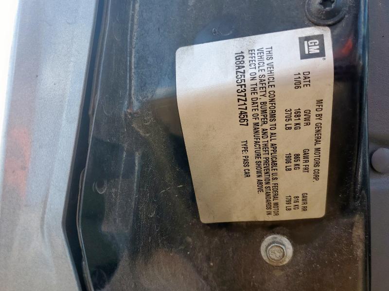1G8AZ55F37Z174567 - 2007 SATURN ION LEVEL 2 GRAY photo 12