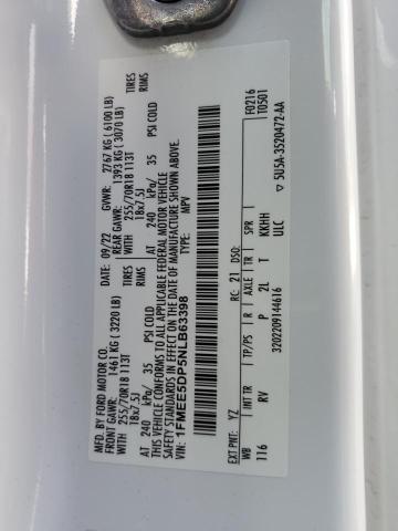 1FMEE5DP5NLB63398 - 2022 FORD BRONCO BASE WHITE photo 12