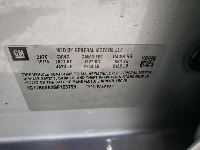 1G11B5SA3GF165798 - 2016 CHEVROLET MALIBU LIM LS SILVER photo 12