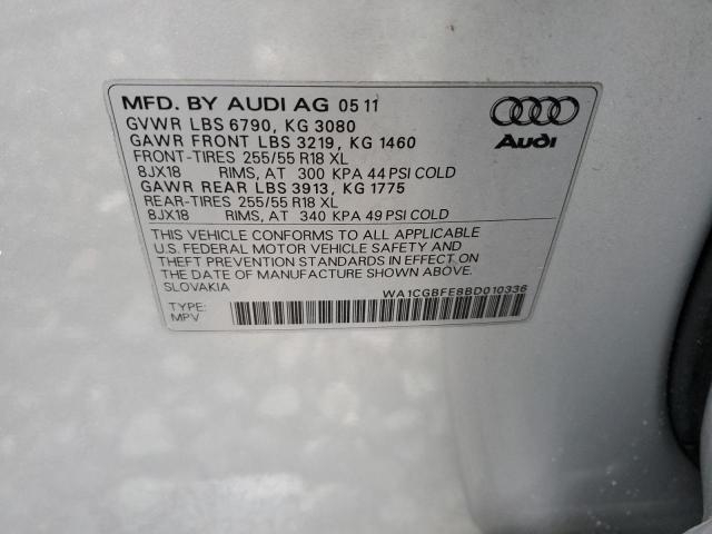 WA1CGBFE8BD010336 - 2011 AUDI Q7 PREMIUM SILVER photo 13