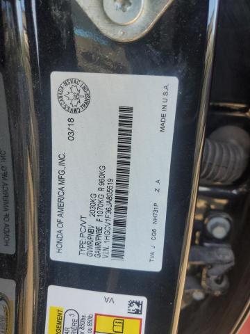1HGCV1F36JA805519 - 2018 HONDA ACCORD SPORT Noir photo 13