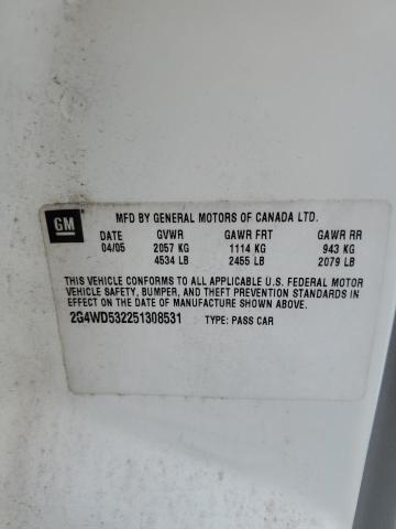 2G4WD532251308531 - 2005 BUICK LACROSSE CXL 白色 照片 12