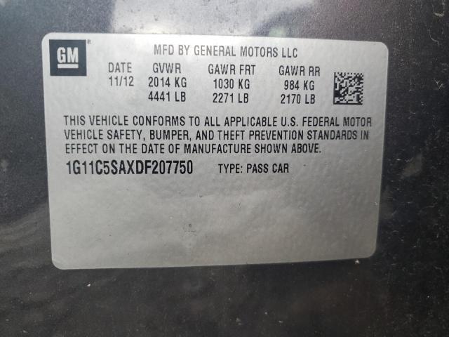 1G11C5SAXDF207750 - 2013 CHEVROLET MALIBU 1LT GRAY photo 13