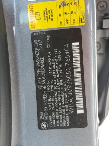 WBANV93508CZ65404 - 2008 BMW 535 XI GRAY photo 12