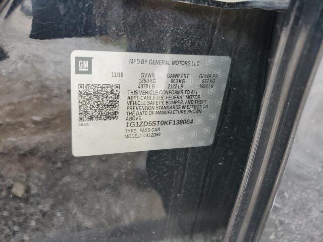 1G1ZD5ST0KF138064 - 2019 CHEVROLET MALIBU LT BLACK photo 13