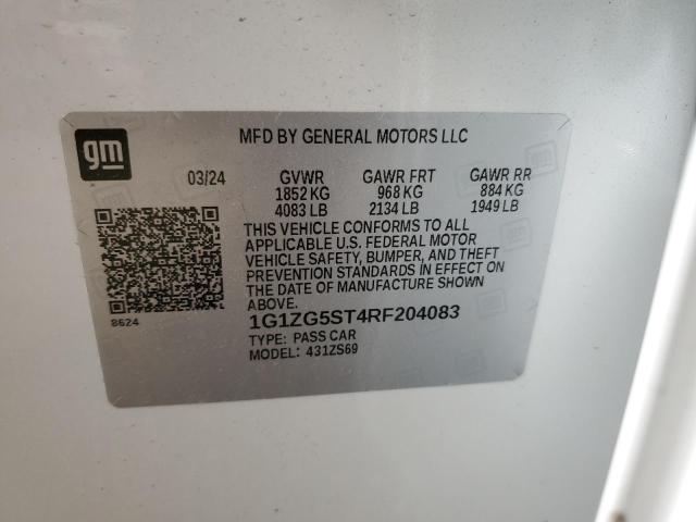 1G1ZG5ST4RF204083 - 2024 CHEVROLET MALIBU RS WHITE photo 13