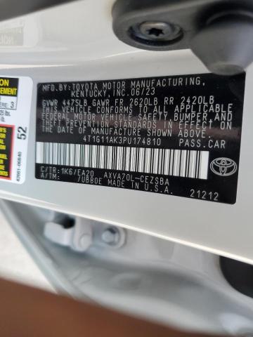 4T1G11AK3PU174810 - 2023 TOYOTA CAMRY SE NIGHT SHADE WHITE photo 12