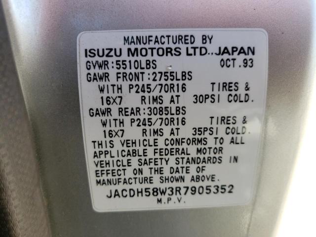 JACDH58W3R7905352 - 1994 ISUZU TROOPER LS SILVER photo 13