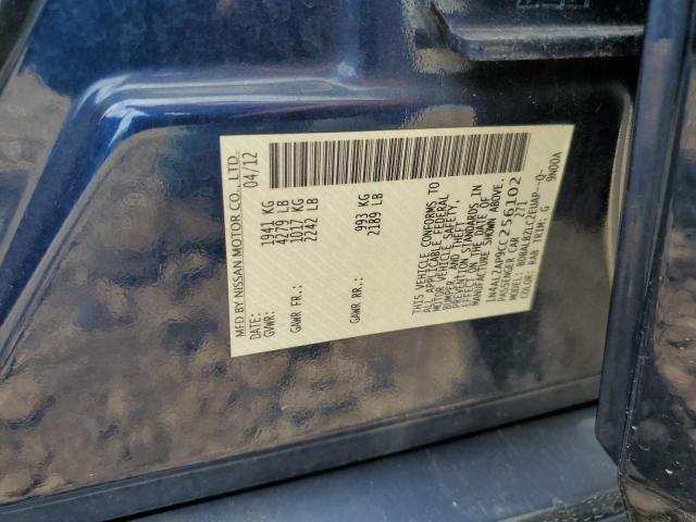 1N4AL2AP9CC256102 - 2012 NISSAN ALTIMA BASE Կապույտ լուսանկար 12