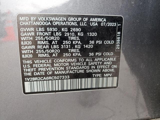 1V2BR2CA6RC507333 - 2024 VOLKSWAGEN ATLAS SEL GRAY photo 14