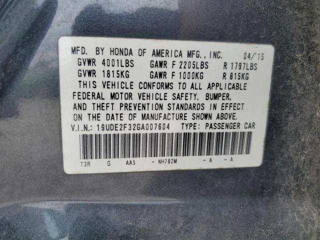 19UDE2F32GA007604 - 2016 ACURA ILX BASE WATCH PLUS BLACK photo 12