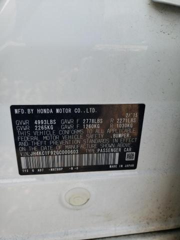 JH4KC1F92GC000603 - 2016 ACURA RLX ADVANCE თეთრი ფოტო 12