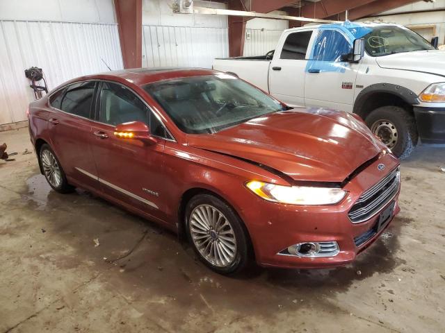 3FA6P0RU3ER118374 - 2014 FORD FUSION TITANIUM HEV ORANGE photo 4