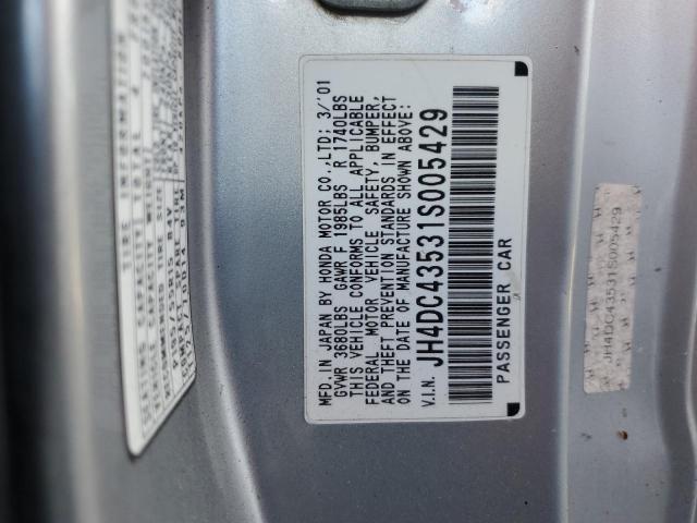 JH4DC43531S005429 - 2001 ACURA INTEGRA LS SILVER photo 12