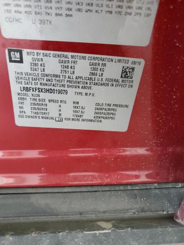 LRBFXFSX3HD019079 - 2017 BUICK ENVISION PREMIUM II RED photo 13