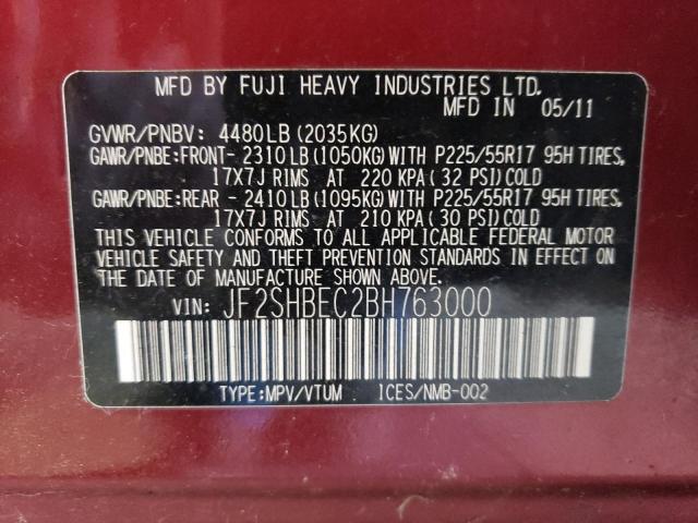 JF2SHBEC2BH763000 - 2011 SUBARU FORESTER LIMITED Շագանակագույն լուսանկար 14