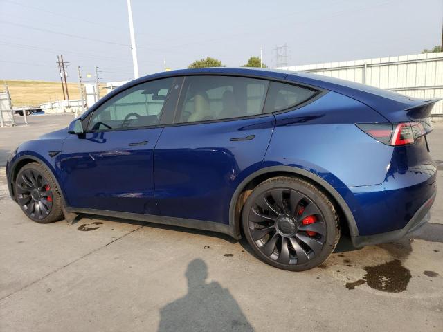 5YJYGDEF1MF073050 - 2021 TESLA MODEL Y Niebieski zdjęcie 2
