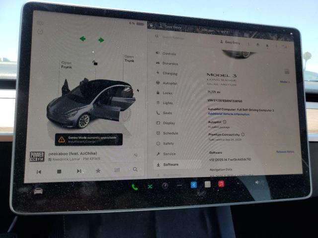 5YJ3E1EB8NF338186 - 2022 TESLA MODEL 3 GRAY photo 9