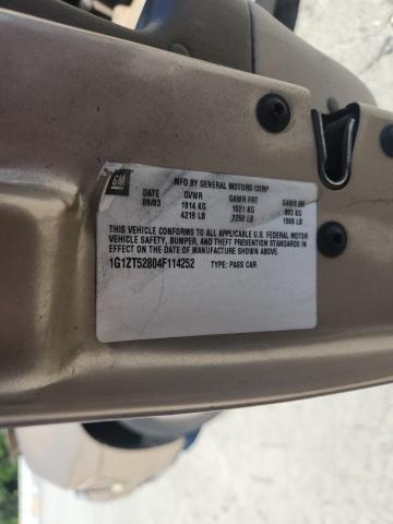 1G1ZT52804F114252 - 2004 CHEVROLET MALIBU LS GOLD photo 12