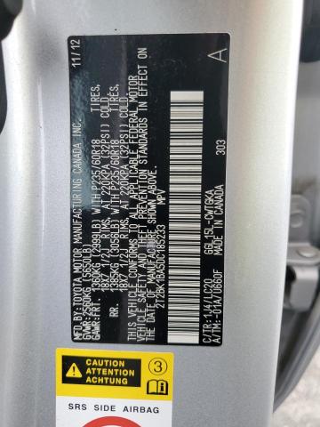 2T2BK1BA5DC185233 - 2013 LEXUS RX 350 BASE SILVER photo 13