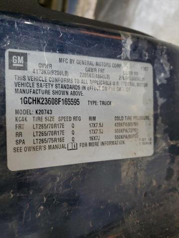 1GCHK23608F165595 - 2008 CHEVROLET SILVERADO K2500 HEAVY DUTY BLUE photo 12