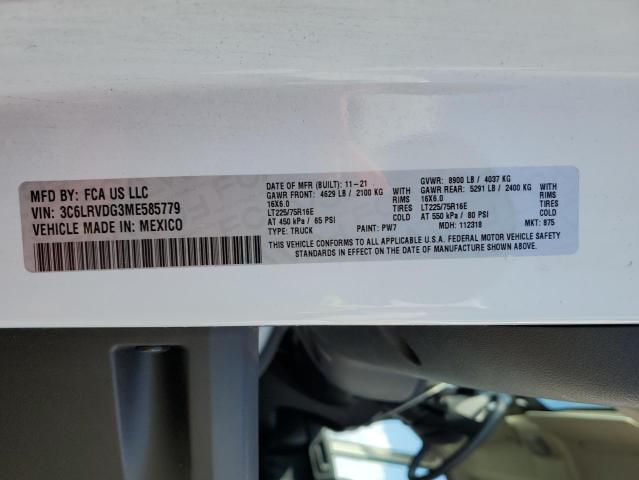 3C6LRVDG3ME585779 - 2021 RAM PROMASTER 2500 HIGH أبيض صورة 13
