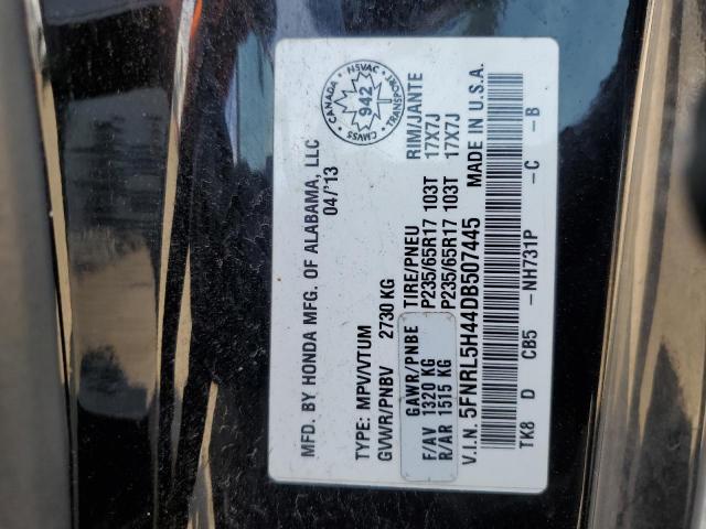 5FNRL5H44DB507445 - 2013 HONDA ODYSSEY EX BLACK photo 13