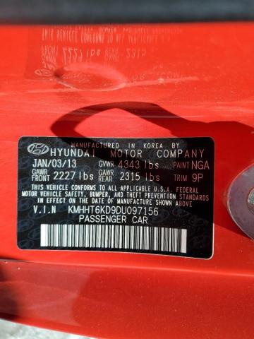 KMHHT6KD9DU097156 - 2013 HYUNDAI GENESIS CO 2.0T RED photo 12