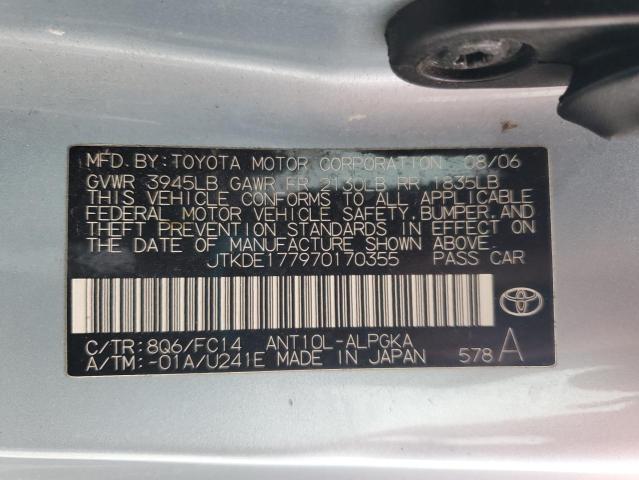 JTKDE177970170355 - 2007 TOYOTA SCION TC Mavi foto 12