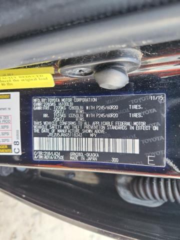 JTEZU5JR6G5118343 - 2016 TOYOTA 4RUNNER SR5 შავი ფოტო 13