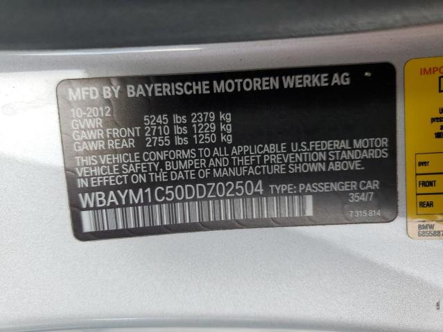 WBAYM1C50DDZ02504 - 2013 BMW 650 XI SILVER photo 12