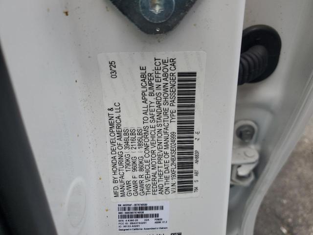 19XFL2H8XSE024999 - 2025 HONDA CIVIC SPORT 白色 照片 12