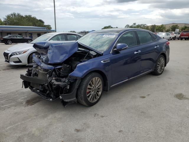 5XXGV4L21KG301530 - 2019 KIA OPTIMA SXL BLUE photo 1