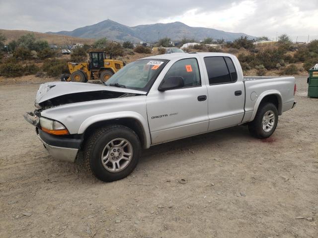 1B7HL38N22S521868 - 2002 DODGE DAKOTA QUAD SPORT SILVER photo 1