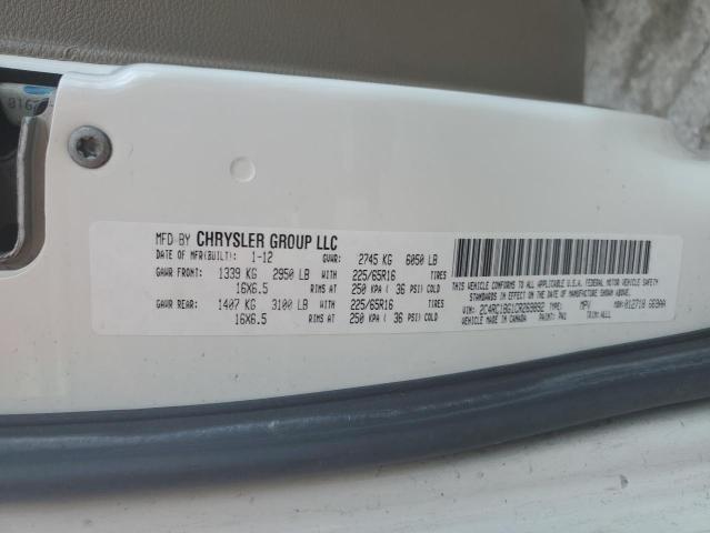 2C4RC1BG1CR269892 - 2012 CHRYSLER TOWN & COU TOURING WHITE photo 13