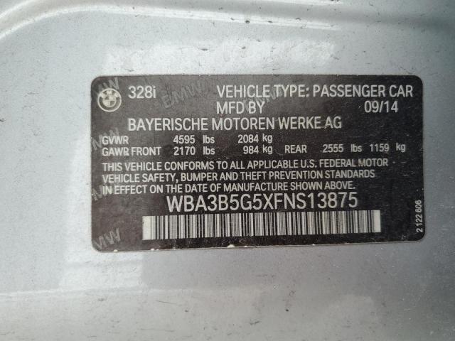 WBA3B5G5XFNS13875 - 2015 BMW 328 XI SULEV SILVER photo 12