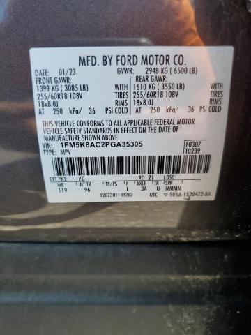 1FM5K8AC2PGA35305 - 2023 FORD EXPLORER POLICE INTERCEPTOR BLACK photo 13