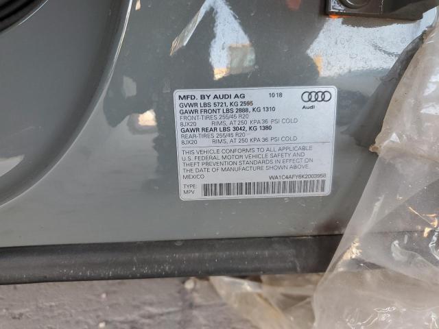 WA1C4AFY6K2003958 - 2019 AUDI SQ5 PRESTIGE GRAY photo 14